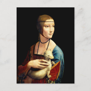 Lady mit einem Ermine von Leonardo Da Vinci Postkarte