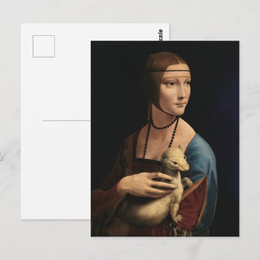 Lady mit einem Ermine von Leonardo da Vinci Postkarte (Vorne/Hinten)
