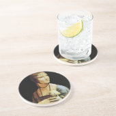 Lady mit einem Ermine von Leonardo da Vinci Sandstein Untersetzer (Seite)