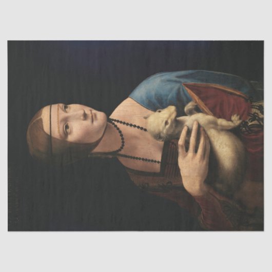 Lady mit einem Ermine von Leonardo da Vinci Seidenpapier (Vorderseite)