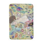 Lady mit einem Fan, Gustav Klimt Badematte (Vorderseite Vertikal)