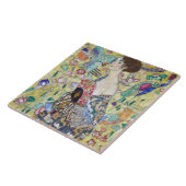 Lady mit einem Fan, Gustav Klimt Fliese (Seite)