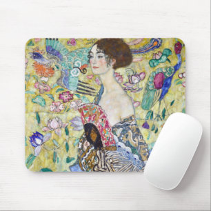 Lady mit einem Fan, Gustav Klimt Mousepad