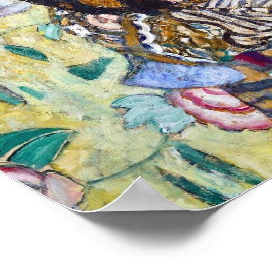 Lady mit einem Fan, Gustav Klimt Poster (Ecke)