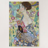 Lady mit einem Fan, Gustav Klimt Puzzle (Vertikal)