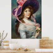 Lady mit einem Lila Hut Poster (Küche)