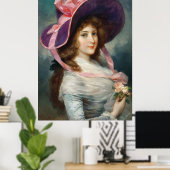 Lady mit einem Lila Hut Poster (Heimbüro)