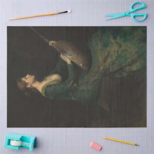 Lady mit einem Lute Musical Decoupage Papier (Basteln)