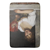 Lady mit einem roten Fan (von Eugene de Blaas) Badematte (Vorderseite Vertikal)