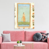 Lady mit einer Blume, stehend von einem Lilienteic Leinwanddruck (Insitu (Wohnzimmer))