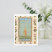 Lady mit einer Blume, stehend von einem Lilienteic Postkarte (Stehend Vorderseite)