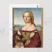 Lady mit Einhorn-Postkarte Postkarte (Vorne/Hinten)