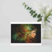 Lady mit elegantem Kopfteil Postkarte (Stehend Vorderseite)