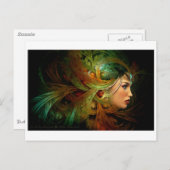 Lady mit elegantem Kopfteil Postkarte (Vorne/Hinten)