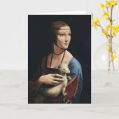 Lady mit Ermine Grußkarte Karte (Gelbe Blume)