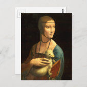 Lady mit Ermine Postkarte (Vorne/Hinten)