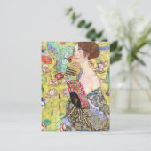 Lady mit Fan-Malerei Postkarte (Stehend Vorderseite)