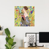 Lady mit Fan von Gustav Klimt Poster (Heimbüro)