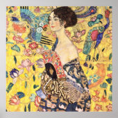 Lady mit Fan von Gustav Klimt Poster (Vorne)
