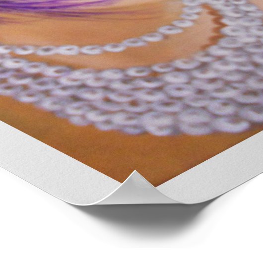 Lady mit Federn im Haar Poster (Ecke)