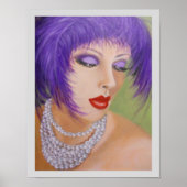 Lady mit Federn im Haar Poster (Vorne)