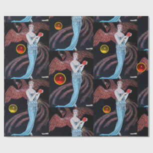 LADY MIT FOENIX ,ART DECO SCHÖNHEIT KOSTEN GESCHENKPAPIER