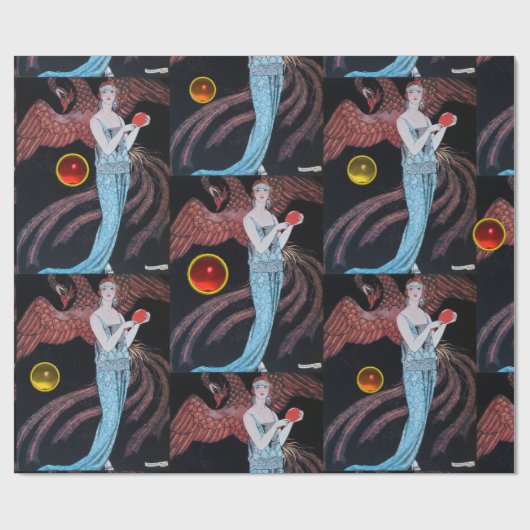 LADY MIT FOENIX ,ART DECO SCHÖNHEIT KOSTEN GESCHENKPAPIER (Flach)