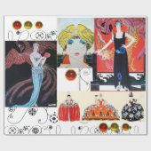 LADY MIT FOENIX ,ART DECO SCHÖNHEIT KOSTEN GESCHENKPAPIER (Flach)