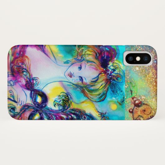 LADY MIT GEFÜHRTER MASKE Venezianische Maskennacht Case-Mate iPhone Hülle (Rückseite (Horizontal))