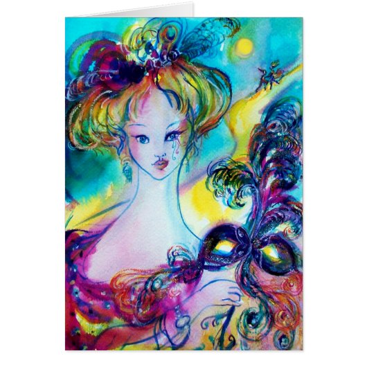 LADY MIT GEFÜHRTER MASKE / Venezianischer MASKENMA (Vorne)