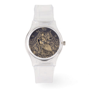 Lady mit Gitarre Armbanduhr