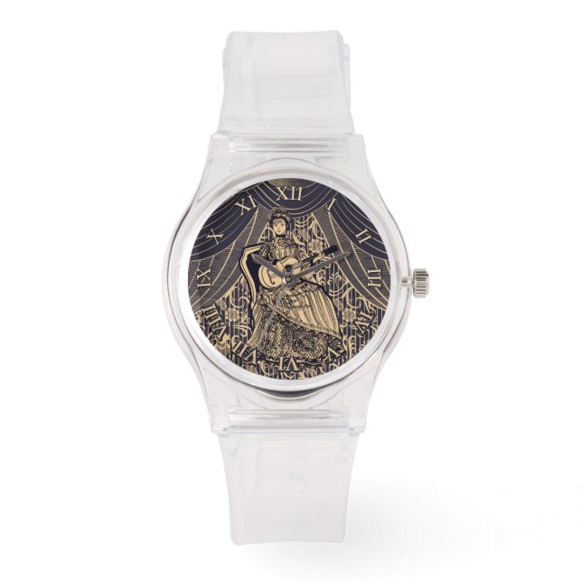 Lady mit Gitarre Armbanduhr (Vorderseite)