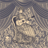 Lady mit Gitarre Aufkleber (Vorderseite)