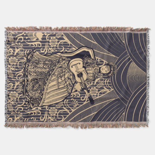 Lady mit Gitarre Decke (Vorderseite)