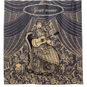 Lady mit Gitarre Duschvorhang (Vorderseite)