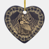 Lady mit Gitarre Keramik Ornament (Vorne)