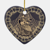 Lady mit Gitarre Keramik Ornament (Hinten)