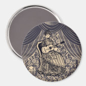 Lady mit Gitarre Magnet (Vorderseite/Rückseite)