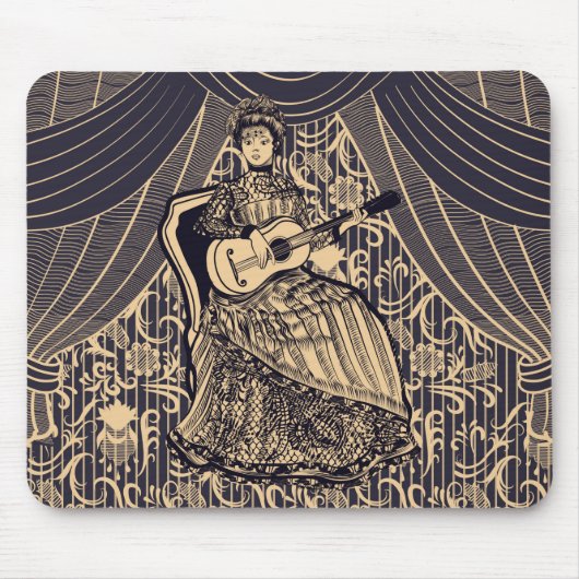 Lady mit Gitarre Mousepad (Vorne)