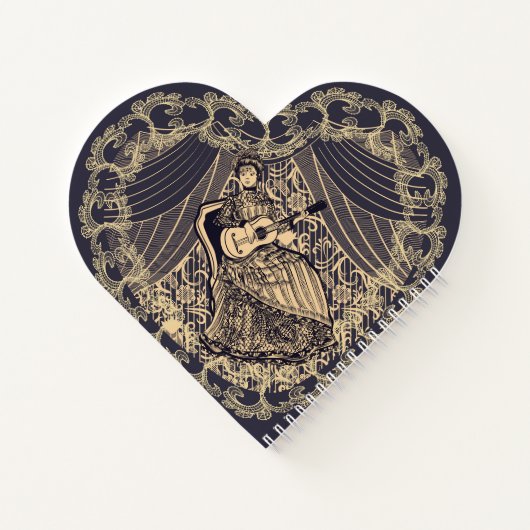 Lady mit Gitarre Notizblock (Rückseite)