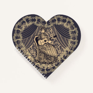 Lady mit Gitarre Notizblock