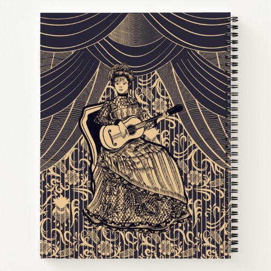 Lady mit Gitarre Notizblock (Rückseite)