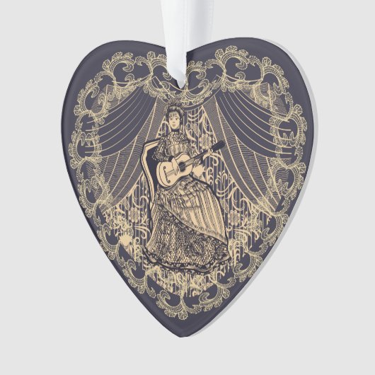 Lady mit Gitarre Ornament (Vorderseite)