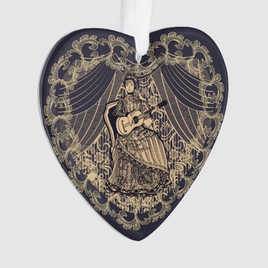 Lady mit Gitarre Ornament (Vorderseite)