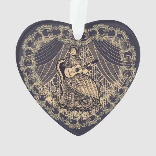 Lady mit Gitarre Ornament (Rückseite)