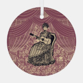 Lady mit Gitarre Ornament Aus Glas (Rückseite)