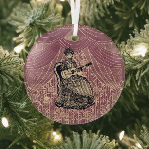 Lady mit Gitarre Ornament Aus Glas