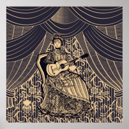 Lady mit Gitarre Poster