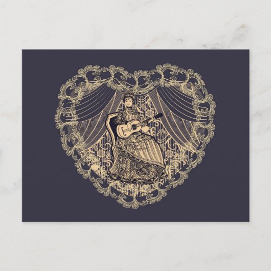 Lady mit Gitarre Postkarte (Vorderseite)