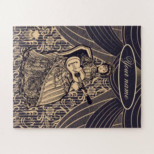 Lady mit Gitarre Puzzle (Horizontal)